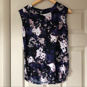 Blue and black business casual top